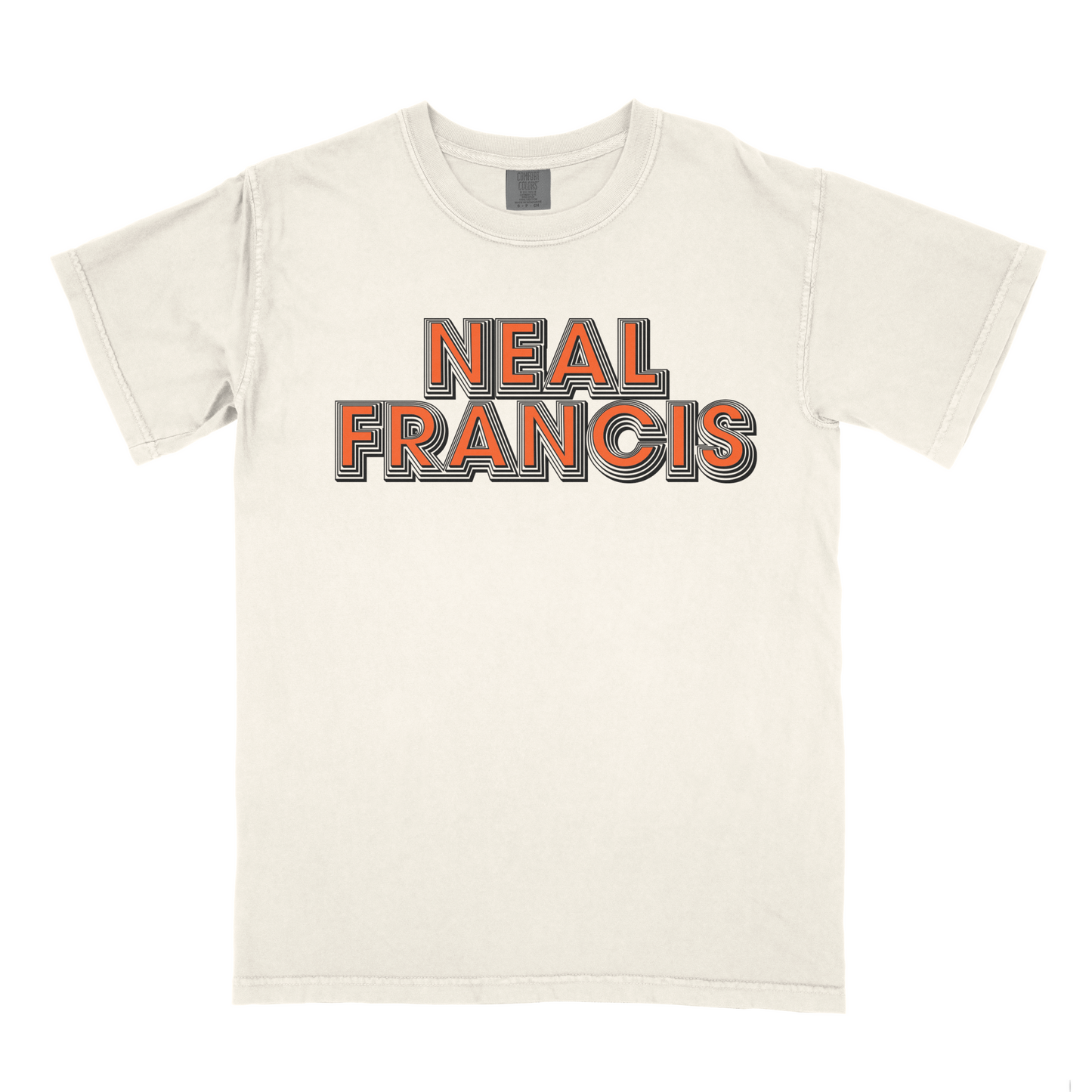 STACKED ORANGE LETTER TEE